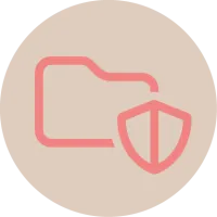 Icon von Ordner mit Schild davor.