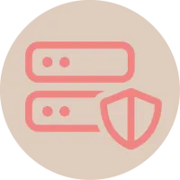 Icon mit Server und Schild davor.